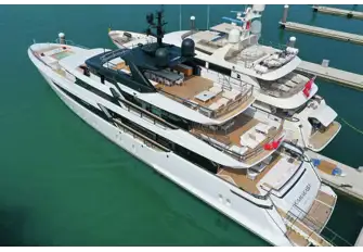 The sun deck has sun lounges fore and aft with dining beneath the hardtop, and there is a second open-air dining option on the upper deck aft