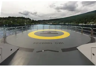 She has a helipad for access in remote locations