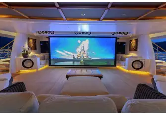 After dark the bridge deck aft can transform into an outdoor cinema with impressive audio