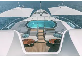Forward on the BBQ deck is a counter-current pool