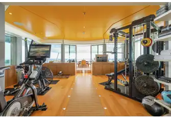 Next to the hammam is a fully equipped gym overlooking the aft deck