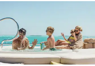 Make the most of the Caribbean weather, sunbathing or having fun in the jacuzzi