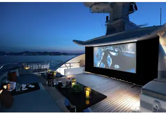 LIND's sun deck doubles as a cinema at the end of the day