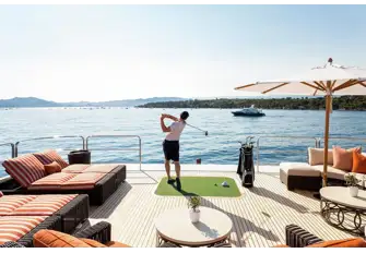 There are watertoys for adrenaline, tenders, paddleboards and kayaks to explore and some yachts even let you practise your golf swing with biodegradable fish food golf balls and inflatable greens