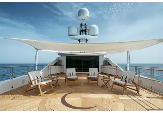 The aft sun deck helipad is another versatile space with plenty of options for guest entertainment