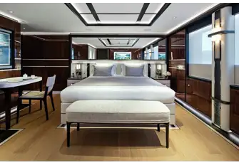 The full-beam VIP suite on the main deck