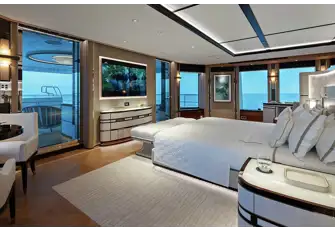 Looking aft in the owner's bridge deck suite