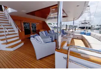 Dining and lounging on the bridge deck aft