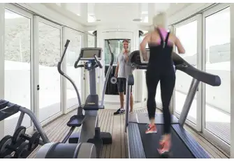 Great views from the sun deck gym, easily accessible via the elevator in the background