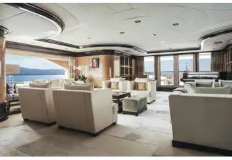 The sky lounge seen from the sit-up bar, with great views through large picture windows