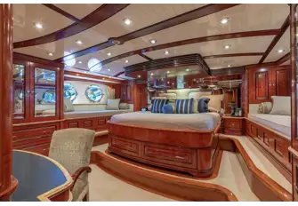 The spacious master suite oozes class