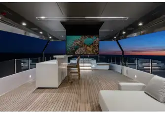 Looking forward on the sun deck towards the jacuzzi