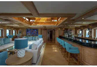 The skylight above the sky lounge bar lets in natural light, an instant mood elevator