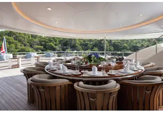 There's room for much more than dining on the upper deck aft