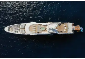PAPA has tender stowage and a deck crane on the foredeck and the forward section of a huge sun deck doubles as a touch-and-go helipad