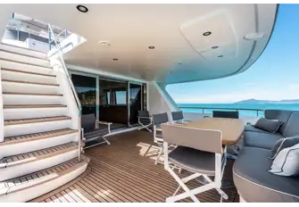 PASSEPARTOUT has deck space for every purpose, from sunbathing to eating al fresco