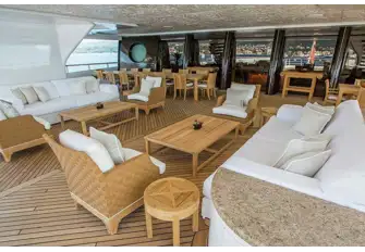 The upper deck aft is all about entertainment