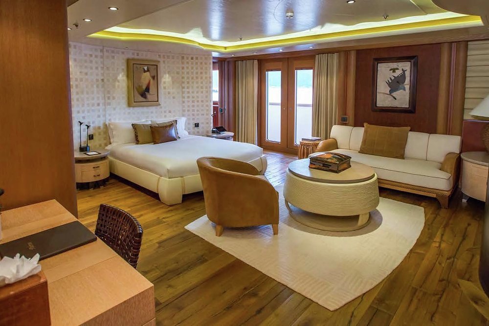 The VIP suite on the upper deck has private access to walkaround sidedecks