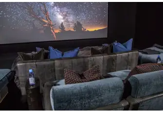 The 50sqm (538sqft) cinema is forward on the upper deck