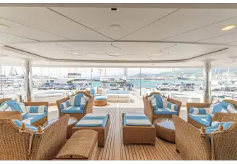There is another expansive, adaptable entertainment space on the main deck aft