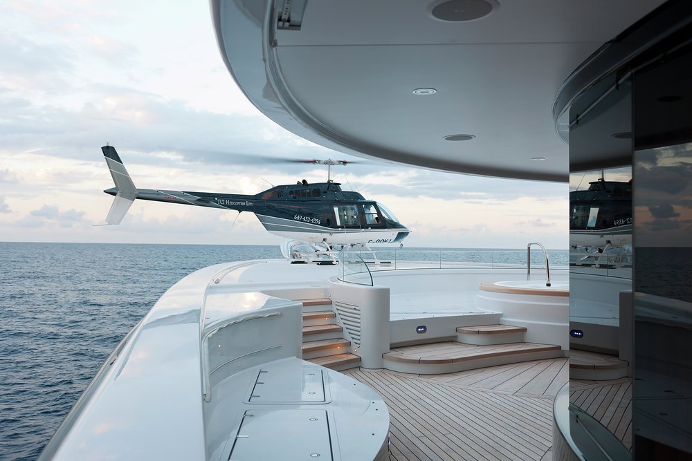 The second touch-and-go helipad is on the foredeck