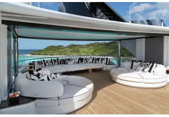 Sun or shade as required on the sun deck aft