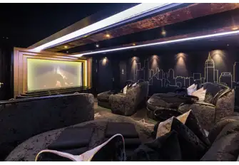 The cinema on the tank deck has its own popcorn maker