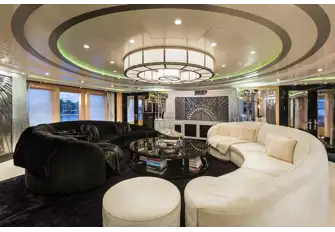 The upper deck sky lounge continues the optimistic fervour