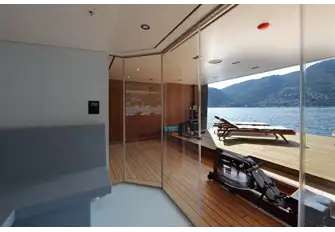 Steam room in the lower deck wellness centre