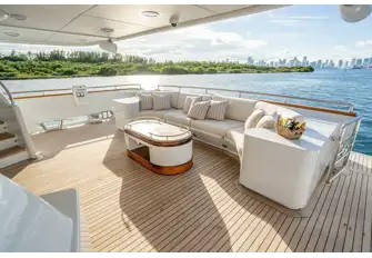 The main deck aft is great place to watch the watersports action on her all-new toys