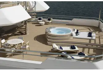 There's is a jacuzzi on the owner's expansive private terrace