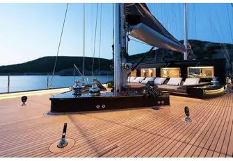 The foredeck becomes a party space - the ropes and even the blocks come off&nbsp;