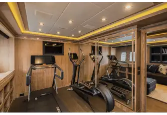 There is also a climate-controlled gym for workouts