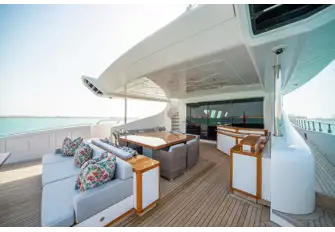 Lounge and open air dining on the main deck aft
