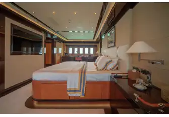 The full-beam owner's suite on the lower deck
