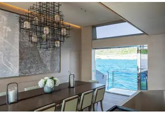 <p class="MsoNormal">Folding balconies open up the space either side of the
dining room<o:p></o:p></p>
