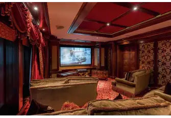 The bridge deck cinema entertains up to 11 guests