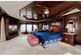 The owner's suite is aft facing on a dedicated private deck