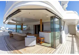Aft of the owner's suite is a winter garden lounge