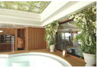 The spa pool in the sun deck's wellness centre