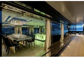 SARASTAR - Back-lit onyx is a signature feature of this yacht