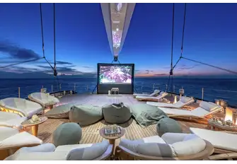 Huge swathes of guest deck space present any number of possibilities for games, relaxation and entertainment
