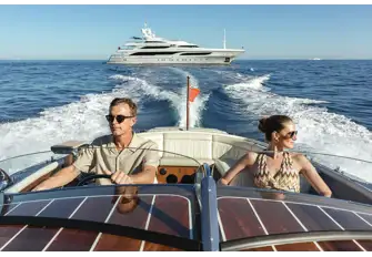 No caravans of mules or camels when you travel by yacht