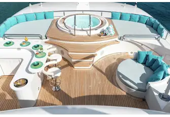 The sun deck jacuzzi is always a popular spot to spend time