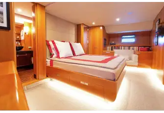 The inviting full-beam master cabin has plenty of storage and a generous en suite&nbsp;