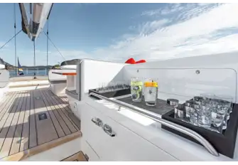 An on-deck bar - for a cool drink at any time of day or night
