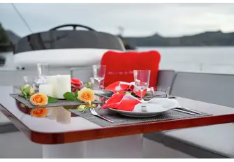The cockpit dining space is the go to place to eat onboard
