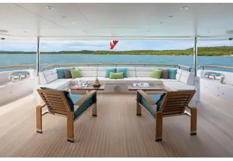 Shaded lounging on the aft deck