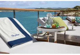 Every detail adds to SKYLER's brand, even the towels