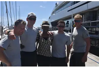 Deckhands Ben Watts, Ben Dobson, Rose Brooks, 2nd Officer Nick Clarke and Deckhand Toby Bond
